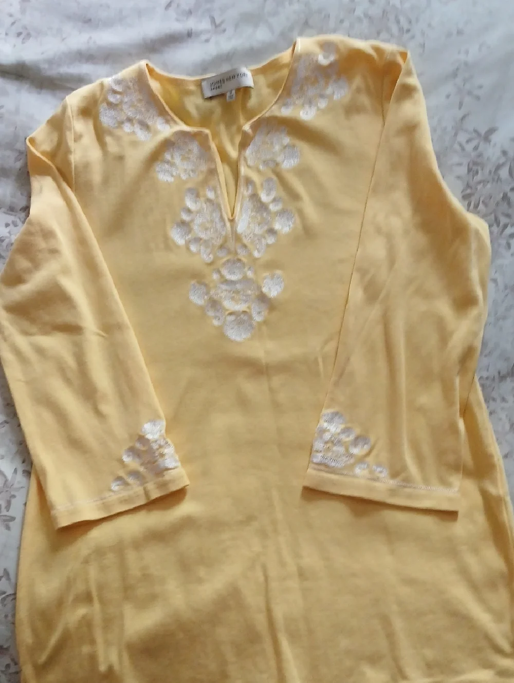 Jones New York Yellow Knit Top Size M - Picture 2 of 6